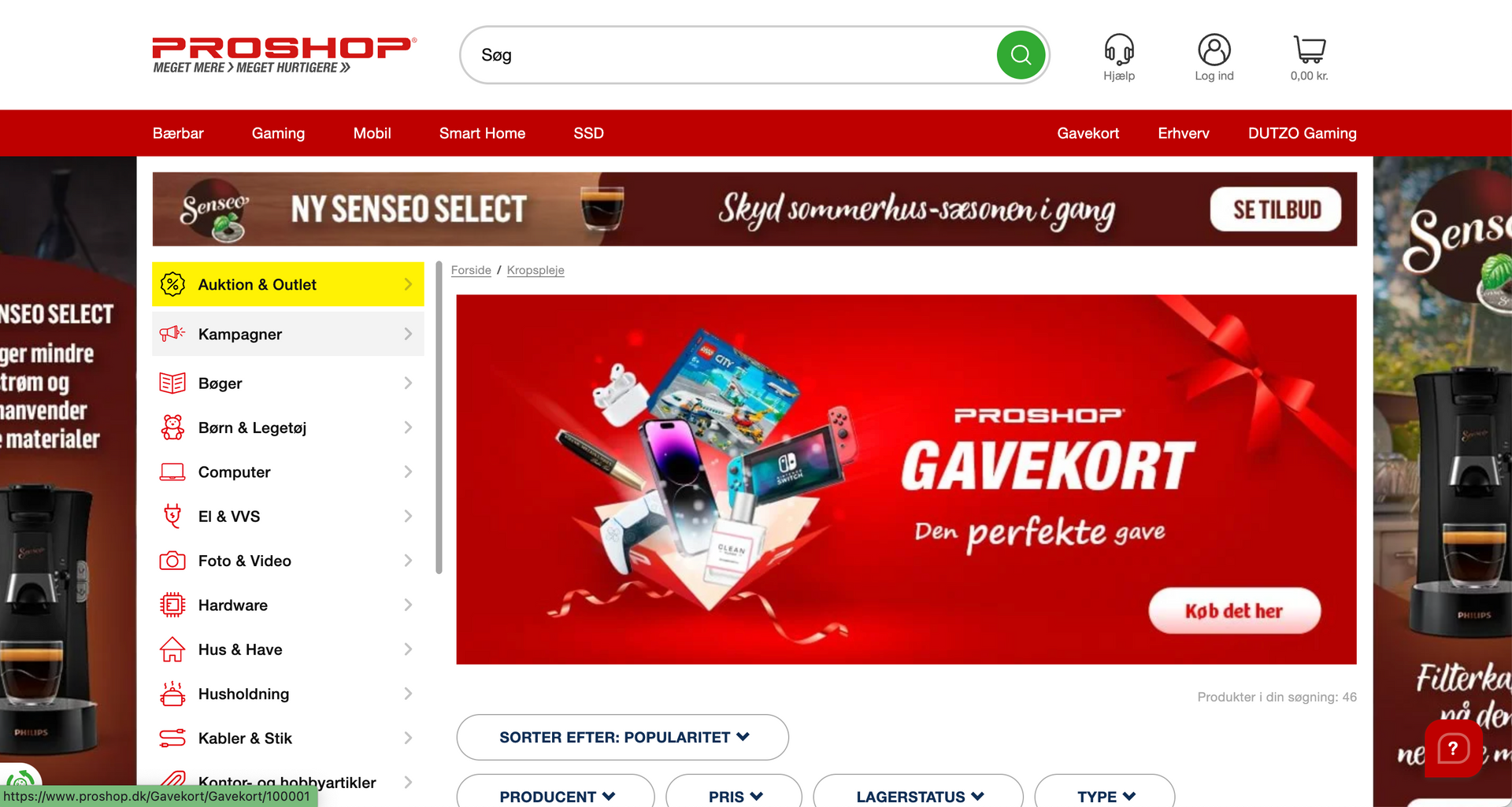 Side om selvbruner på proshop.dk