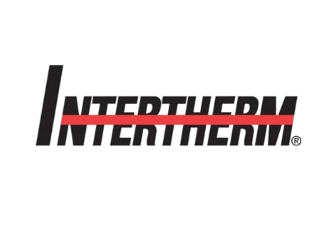 Full Time Heating & Cooling | A black and red logo for a company called intertherm