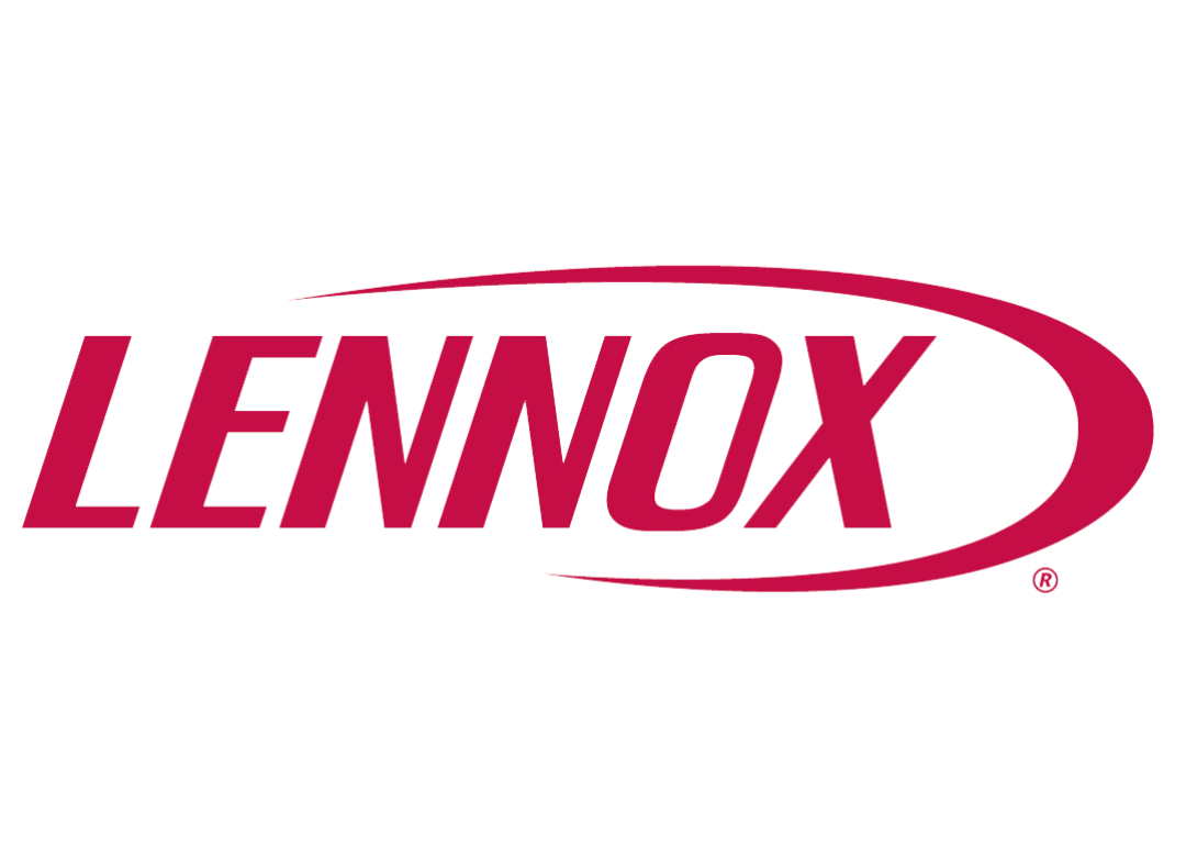 Full Time Heating & Cooling | The lennox logo is red and white on a white background.