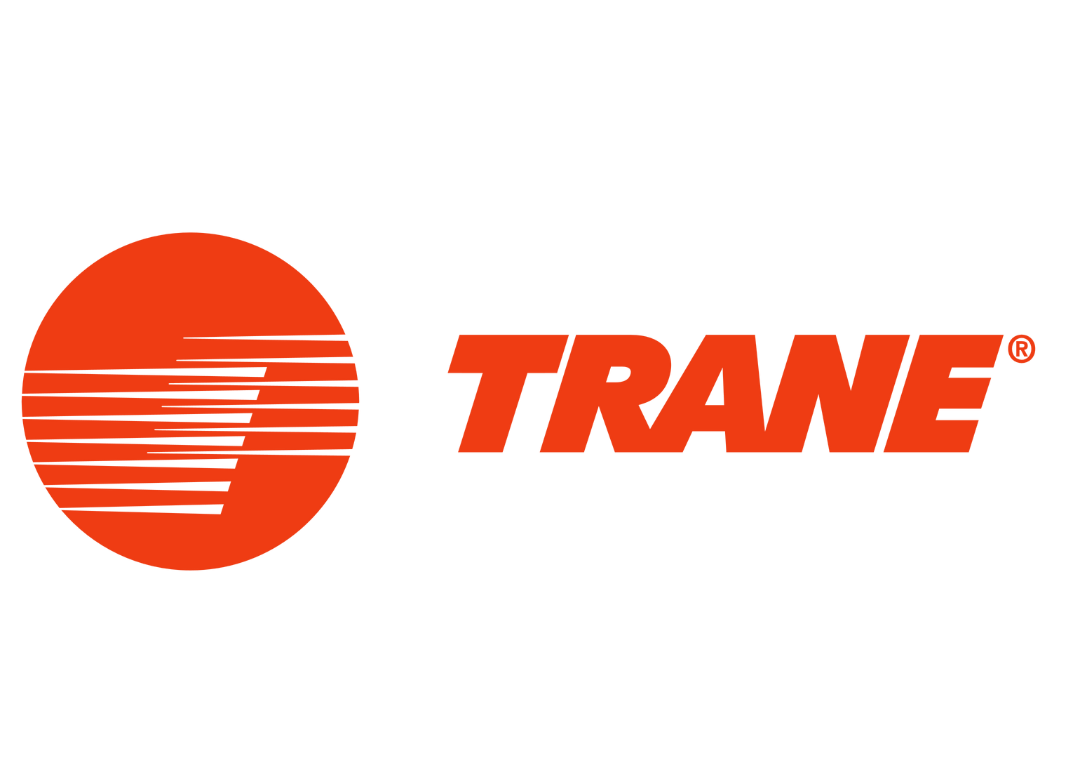 Full Time Heating & Cooling | A red and white logo for trane on a white background
