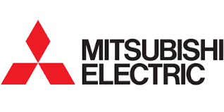 Full Time Heating & Cooling | The mitsubishi electric logo is red and black on a white background.
