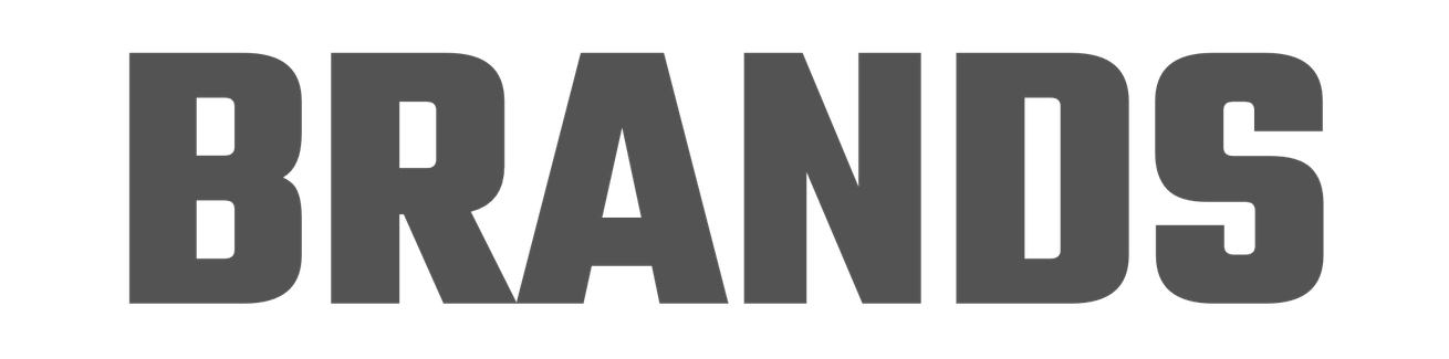 The word brands is written in black letters on a white background.