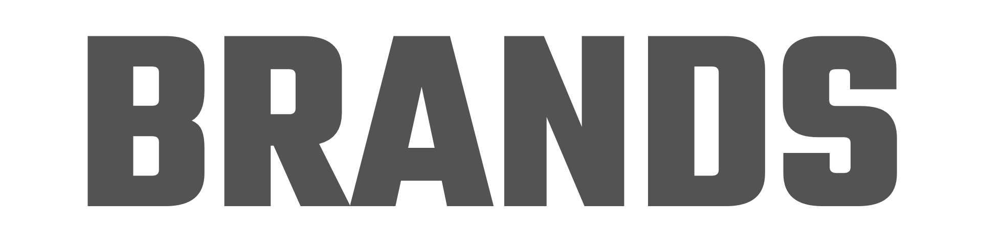 The word brands is written in black letters on a white background.