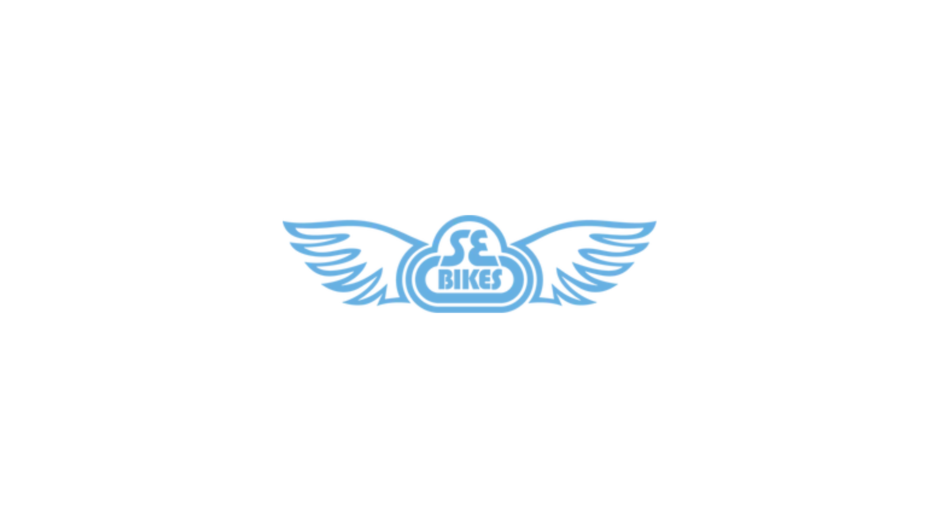 A logo for se bikes with wings on a white background.