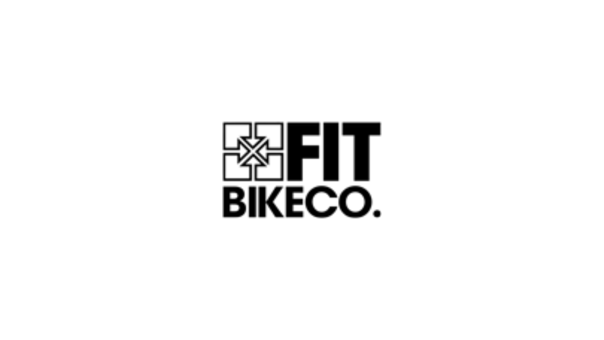 A black and white logo for fit bike co. on a white background.