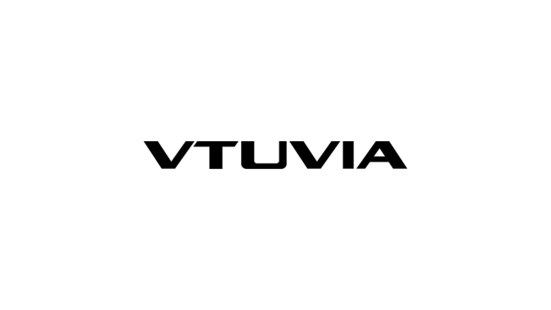 A black and white logo for vtluvia on a white background.