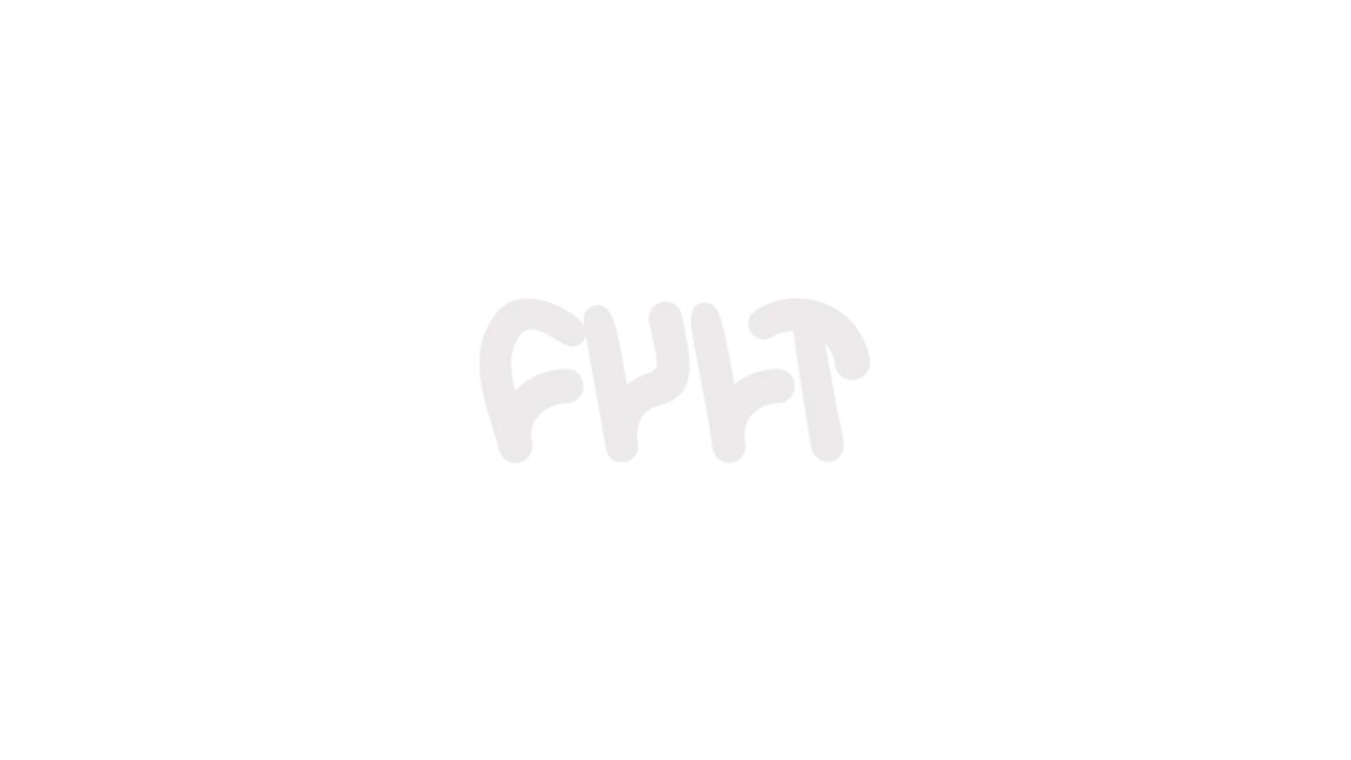 A white background with the word cult written on it.