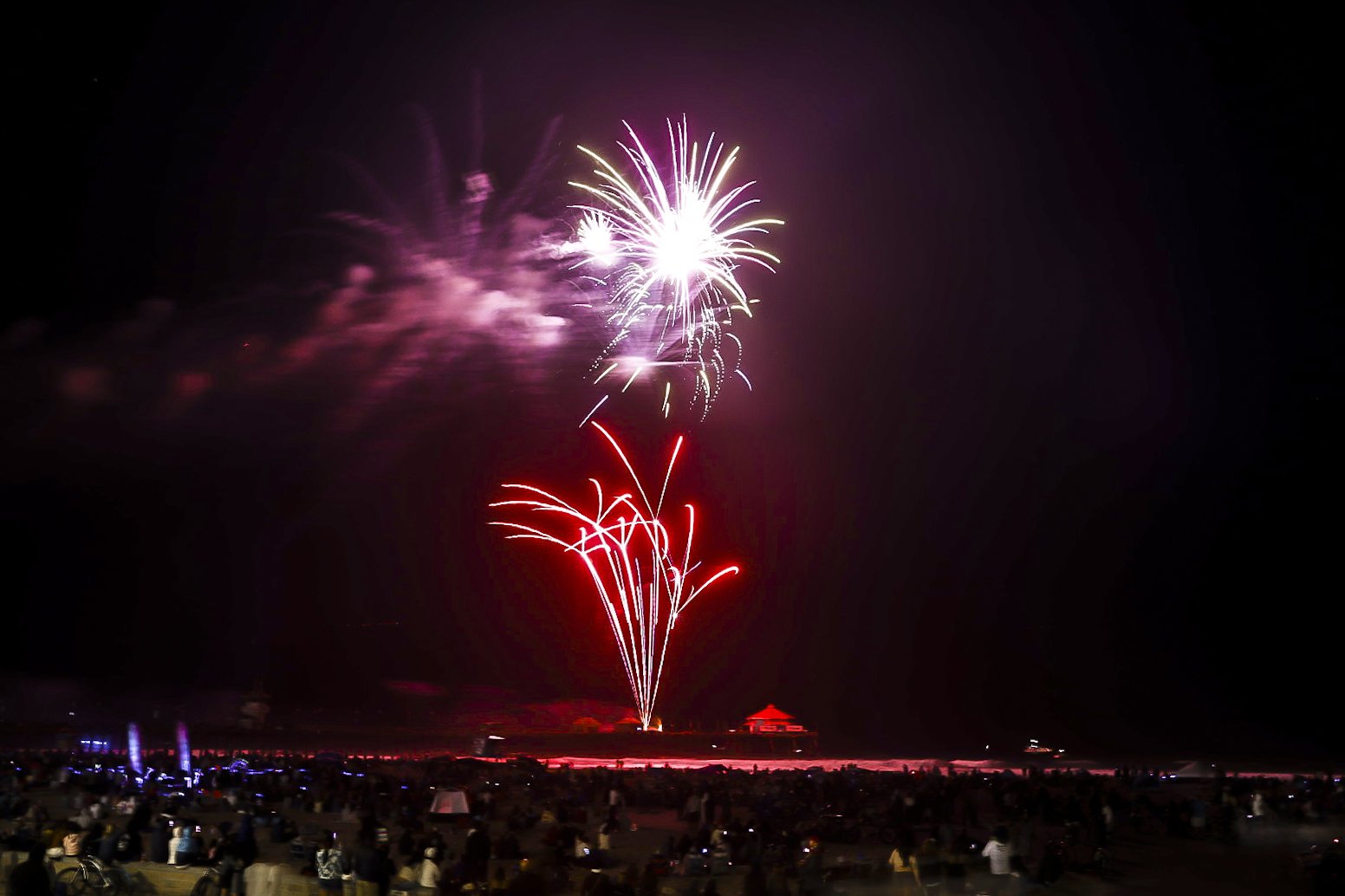 Independence Day Event, Huntington Beach. 4th of July Fireworks over