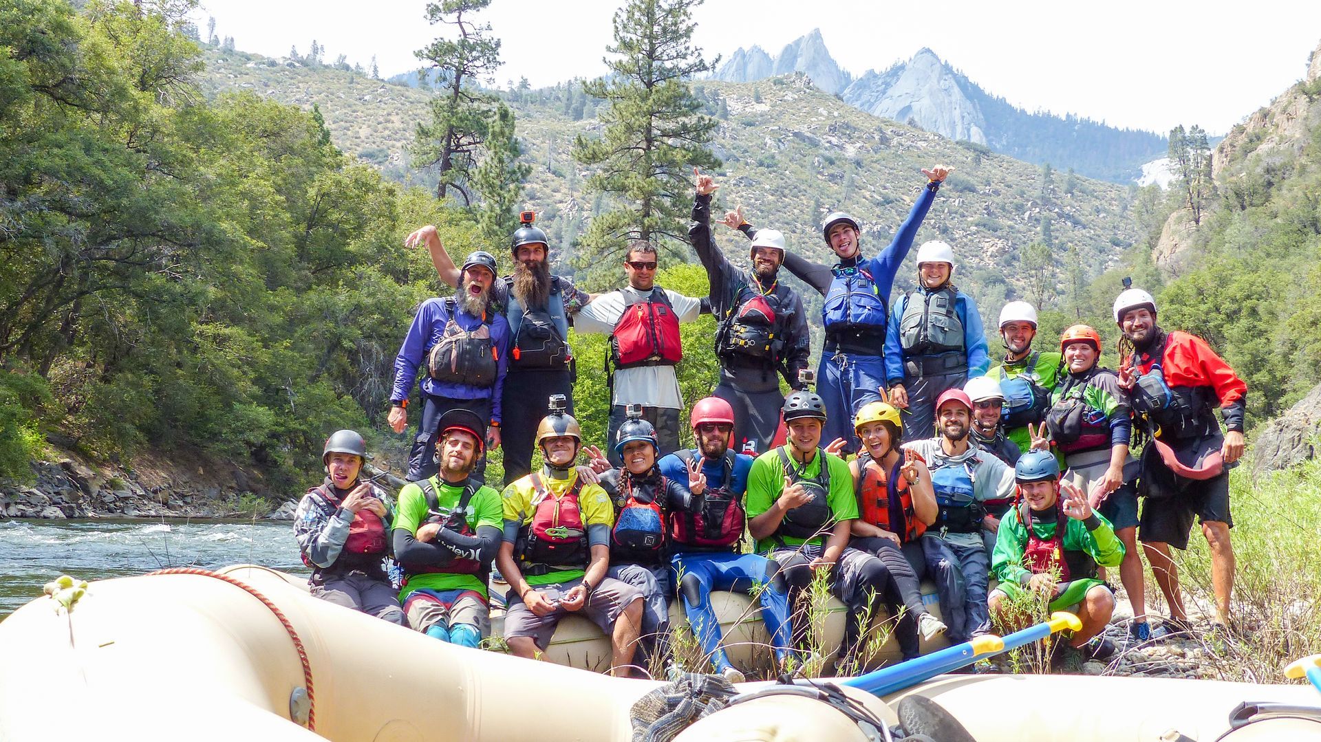 a group of river rafting guides