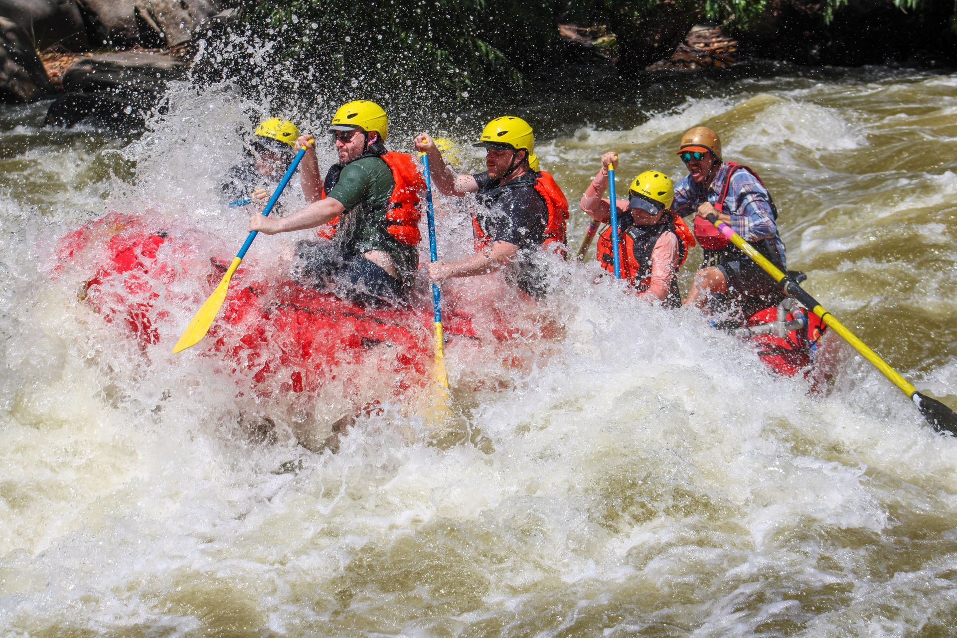 going through rapids