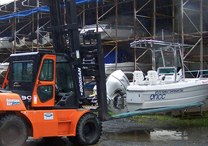 Boat Rack Storage and Forklift Georgian Bay Marina Boat Storage