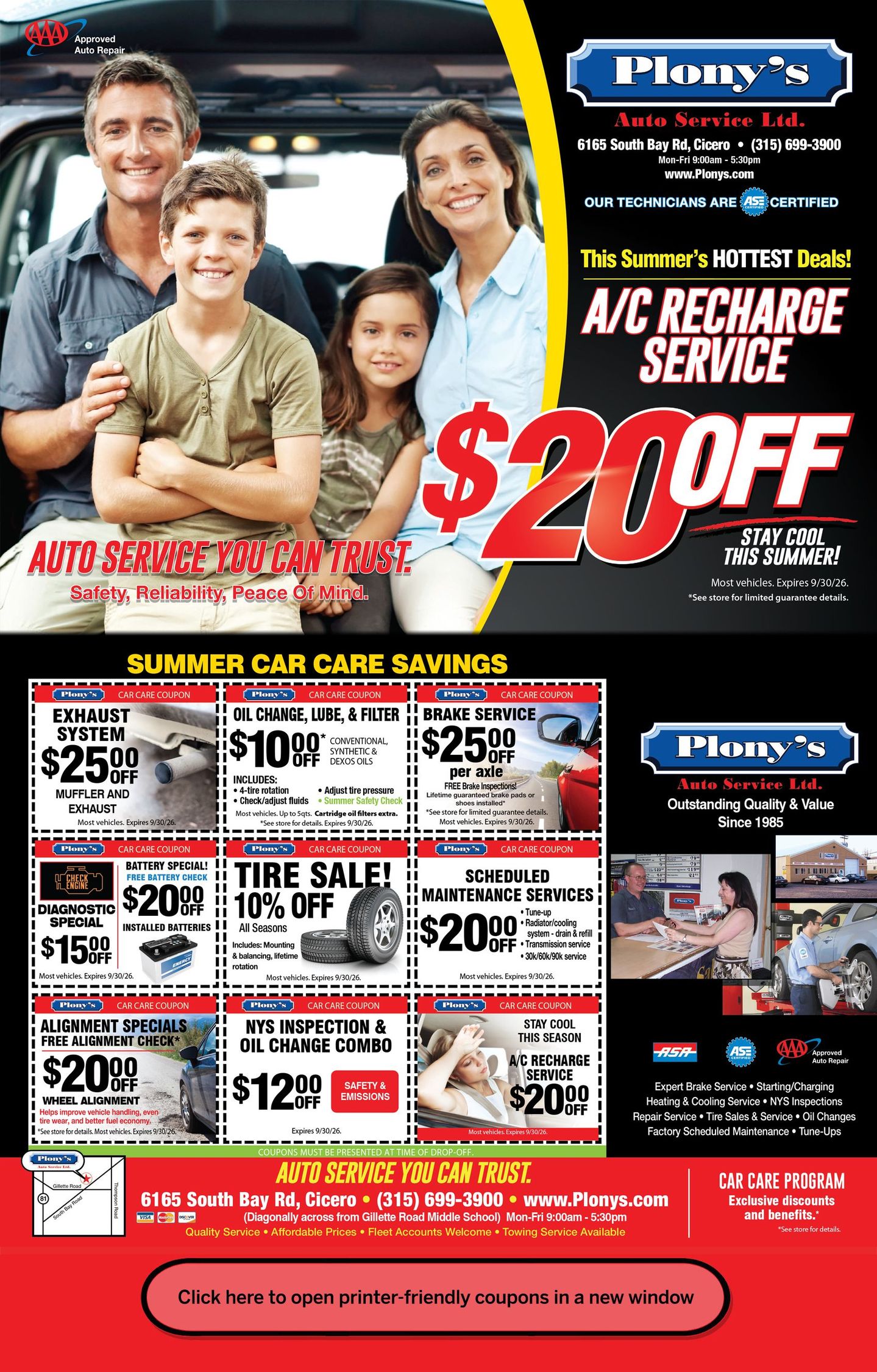 Coupons | Plony's Auto Service Ltd.