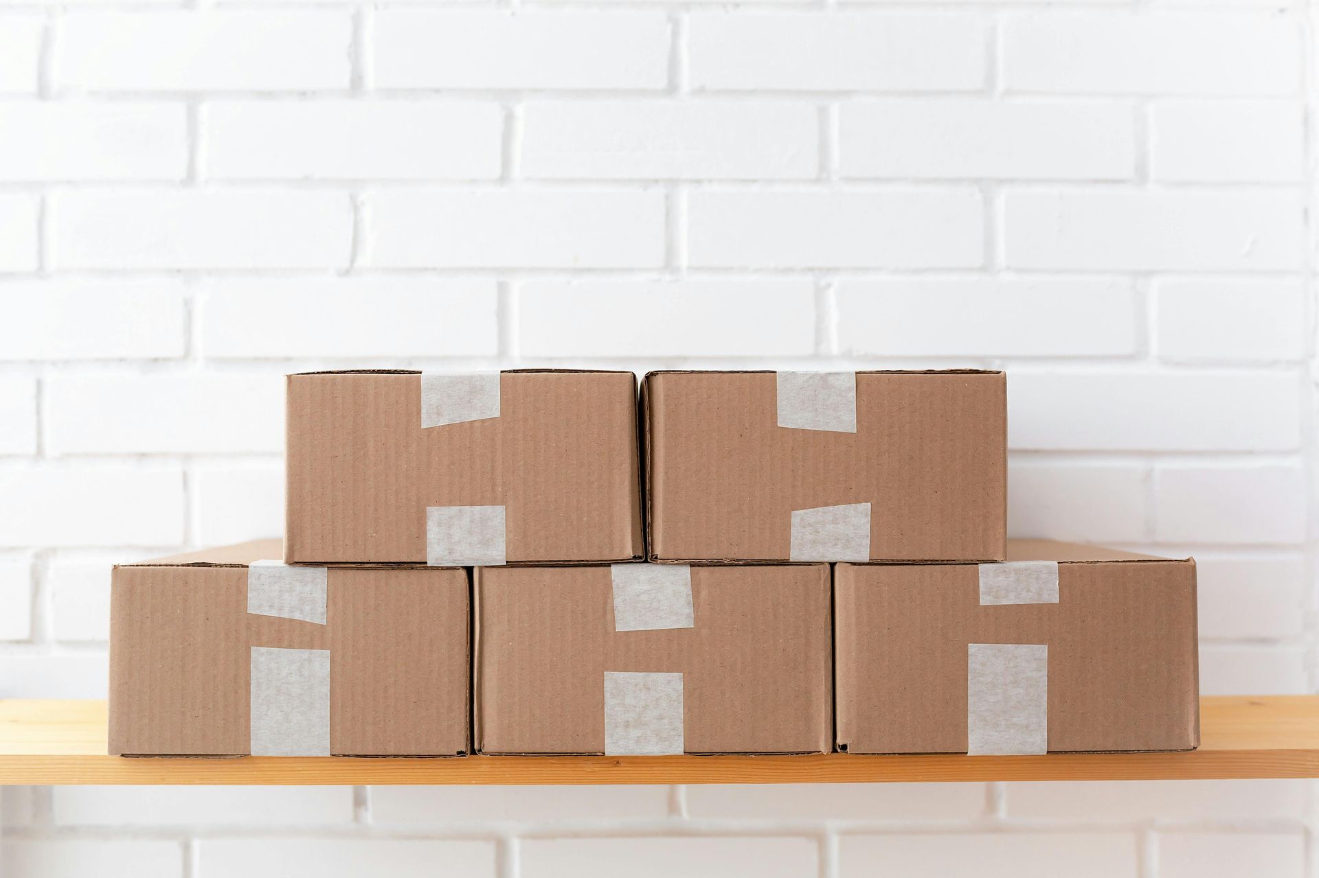 Moving boxes stacked up