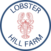 Lobster Hill Farm logo: red lobster illustration within a blue-bordered circle, with "LOBSTER" and "HILL FARM" in blue text.