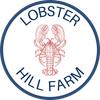 Lobster Hill Farm logo: red lobster illustration within a blue-bordered circle, with "LOBSTER" and "HILL FARM" in blue text.