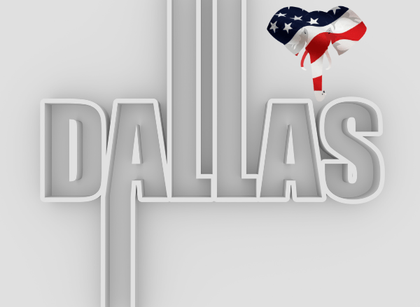 The word dallas is on a white background