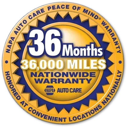 36/36 NAPA Warranty Badge | Downtown Automotive Center