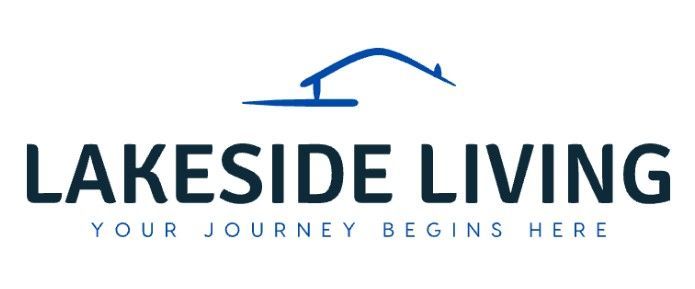Logo for Lakeside Living with a house illustration and tagline "Your journey begins here."