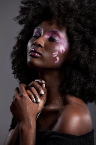Beautiful Black Woman with Healthy Natural Hair