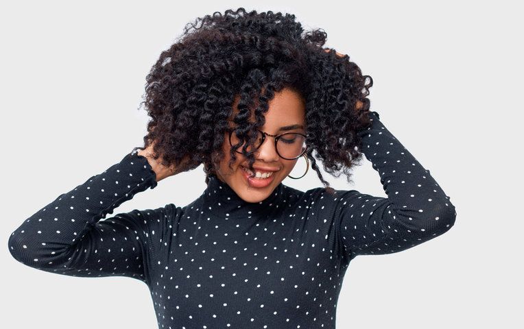 Woman with healthy natural hair