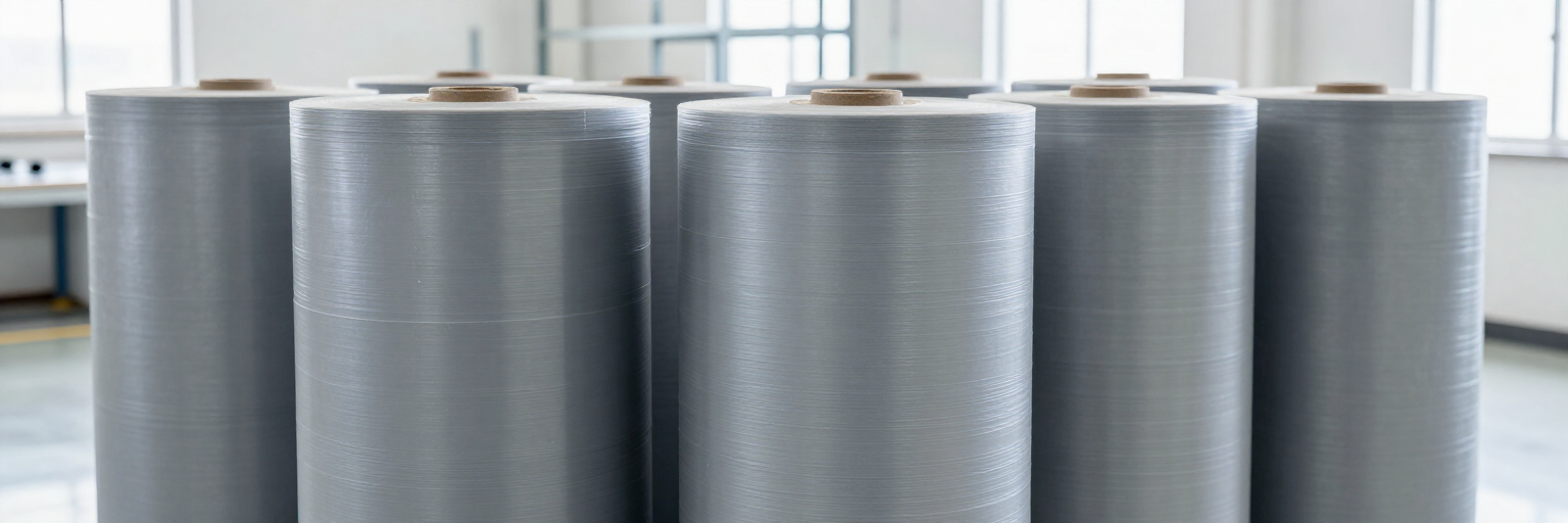 Grandes cilindros industriales plateados en un entorno luminoso de fábrica o almacén.