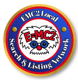 EMC2 Family of Webbies logo: red sunburst, blue ring, cartoon face, and “Proud Partner” text