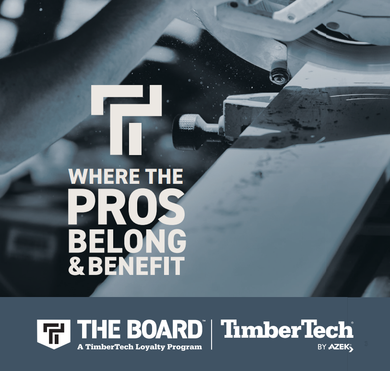 A poster for the board timber tech shows a person cutting a piece of wood