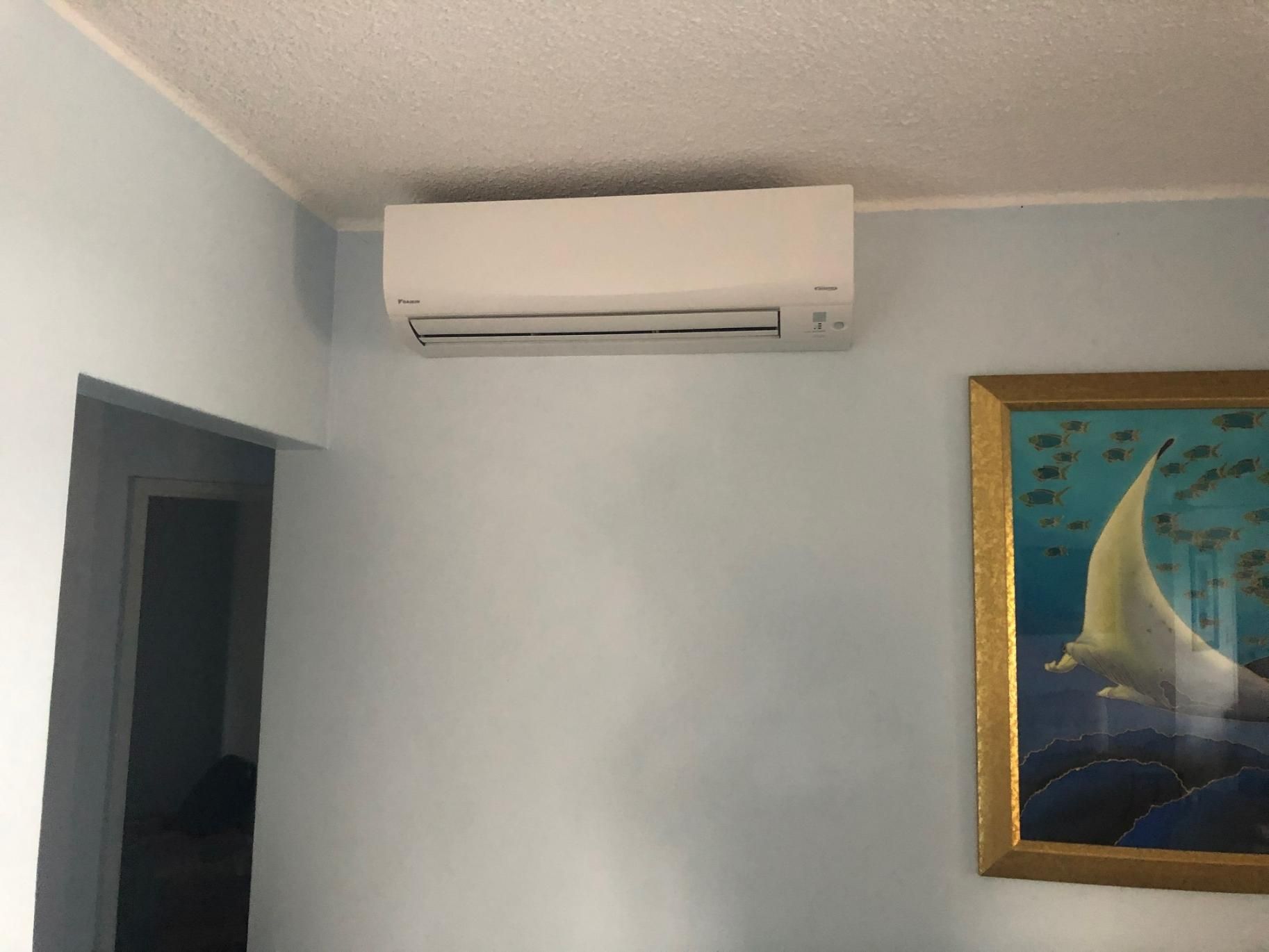 A Room with A Picture of A Manta Ray and An Air Conditioner on The Wall — Northernair in Wollongbar, NSW