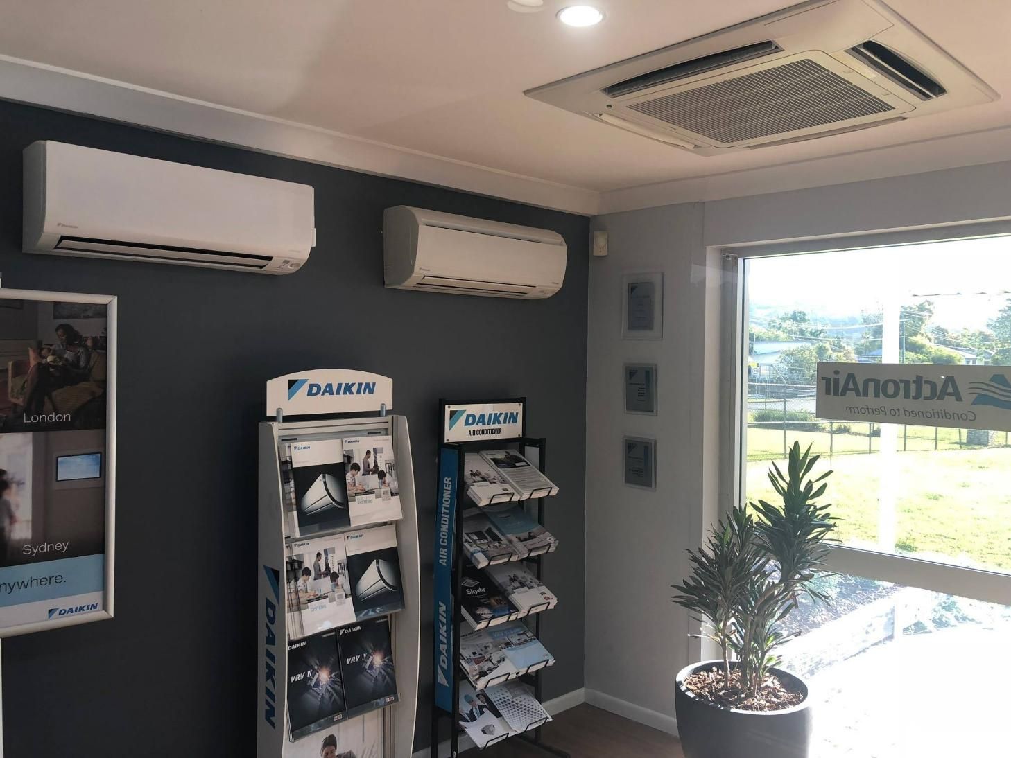 A Room with A Lot of Air Conditioners Hanging from The Ceiling — Northernair in Ballina, NSW