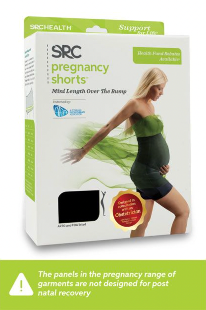 SRC Pregnancy Shorts - Mini Over The Bump - Black