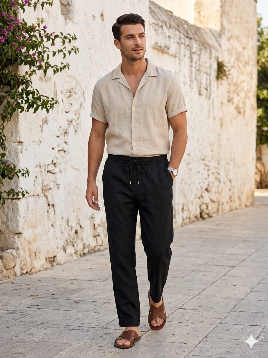 PANTALON DE LINO