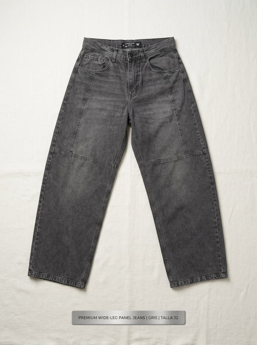 JEAN BAGGY/WIDE LEG GRIS PREMUM