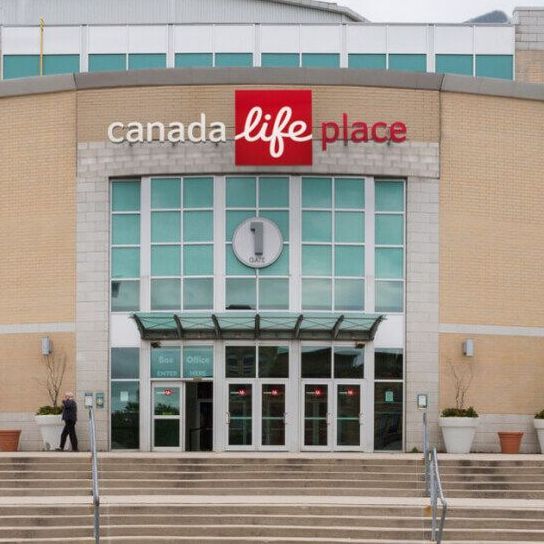 Budweiser gardens is written on the side of a building