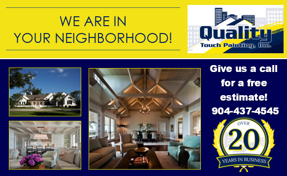 An ad for quality touch painting says we are in your neighborhood