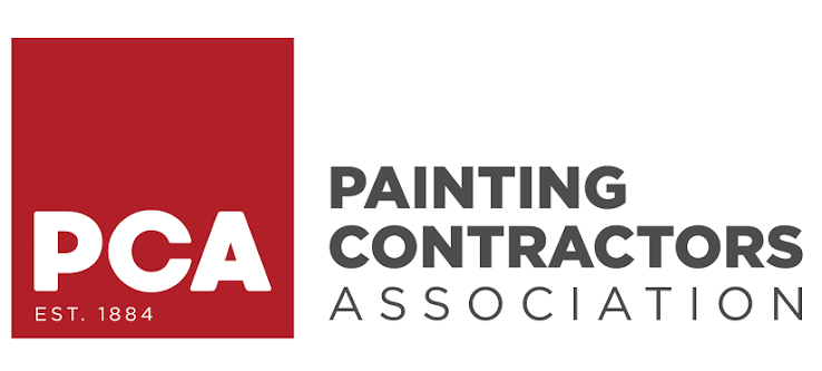 PCA Painting Contractors Association logo in red, white, and gray text