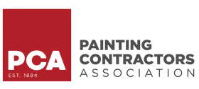PCA Painting Contractors Association logo in red, gray, and white with “EST. 1884” text