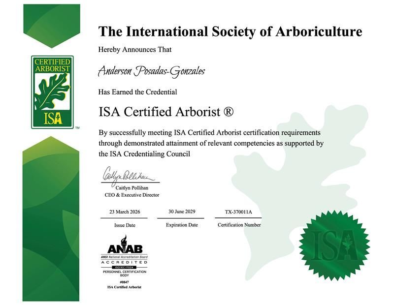 Anderson Posadas-Gonzales ISA Certification