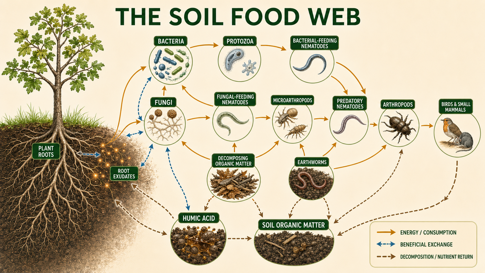Diagram of Soil Food Web