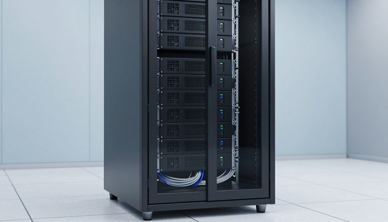 IP PBX server unit in a modern server room