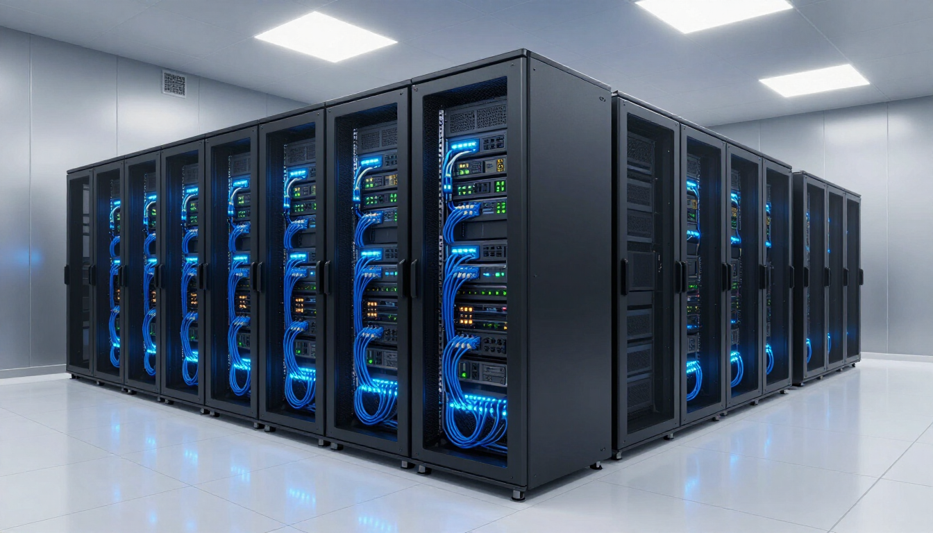 Modern server room representing SIP Trunking technology