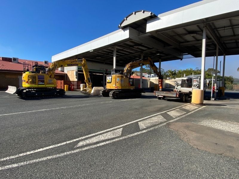 Bulldozers on a commercial demolition site Sunshine Coast