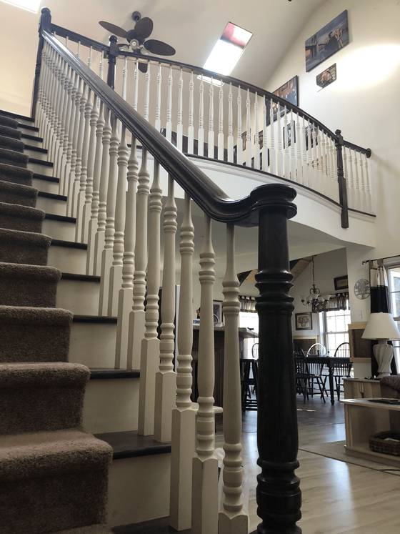 Stairs leading up to the second floor of a house