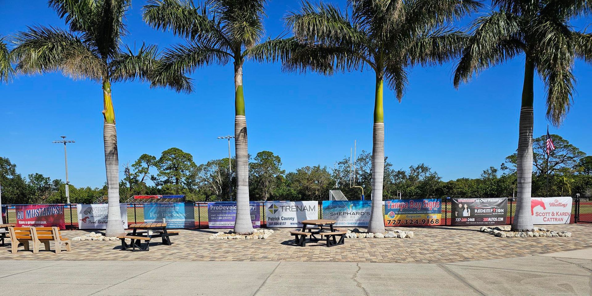 Custom-designed school signs from Tampa Bay Signs, LLC, by the side of a road in St. Petersburg, FL