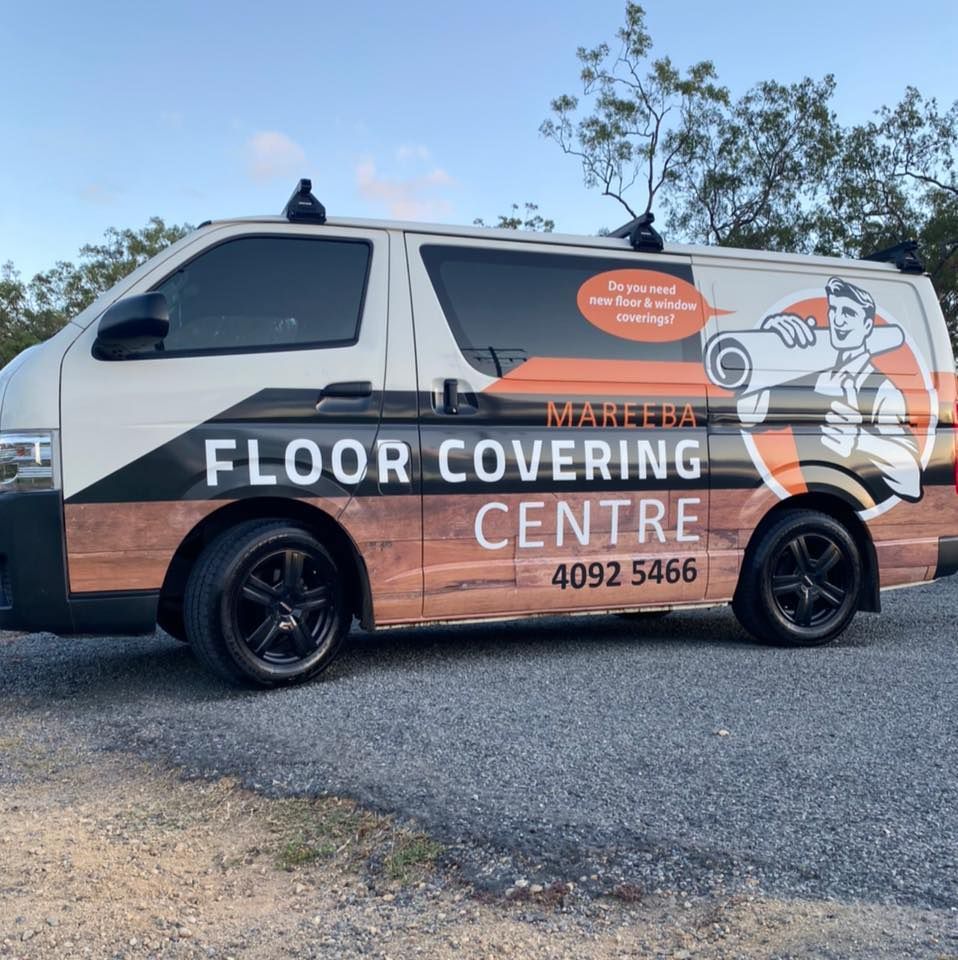 Floor Covering Center Van With Graphic Wrap — Mareeba Floor Covering Centre in Mareeba, QLD