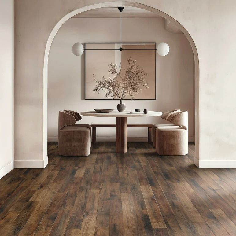 Dining Room With Wooden Floor — Mareeba Floor Covering Centre in Cape York, QLD