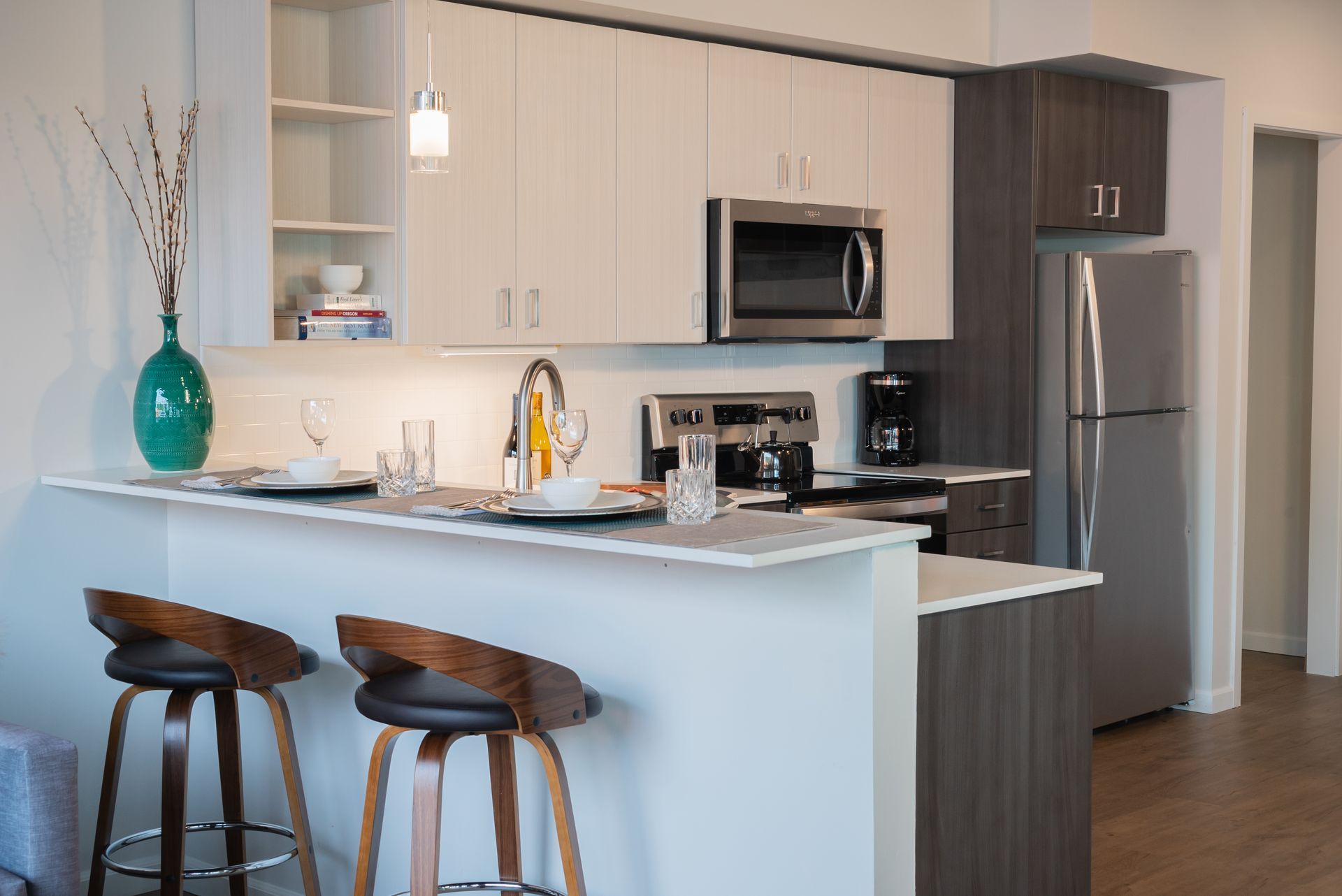 Interior Photo of Kitchen with Stools