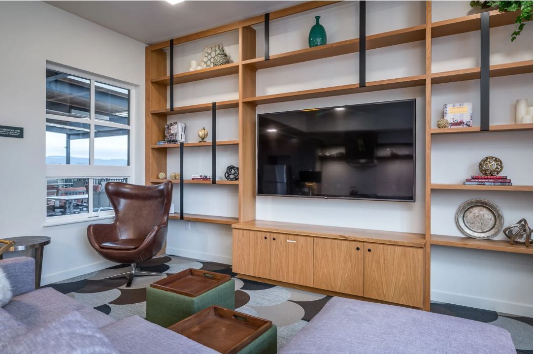 photo of interior wall with bookshelf