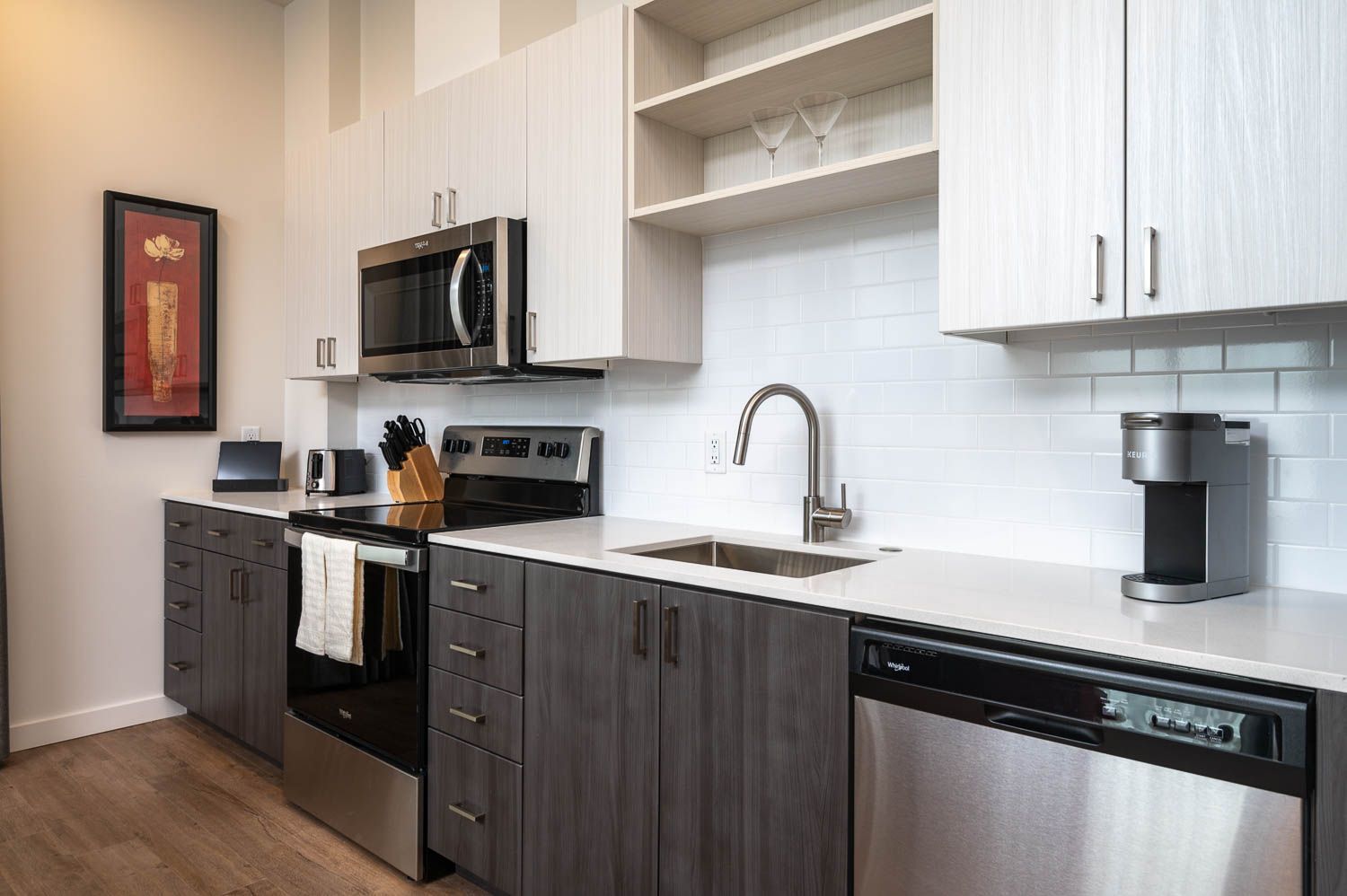 photo of modern kitchen with stainless steel appliances