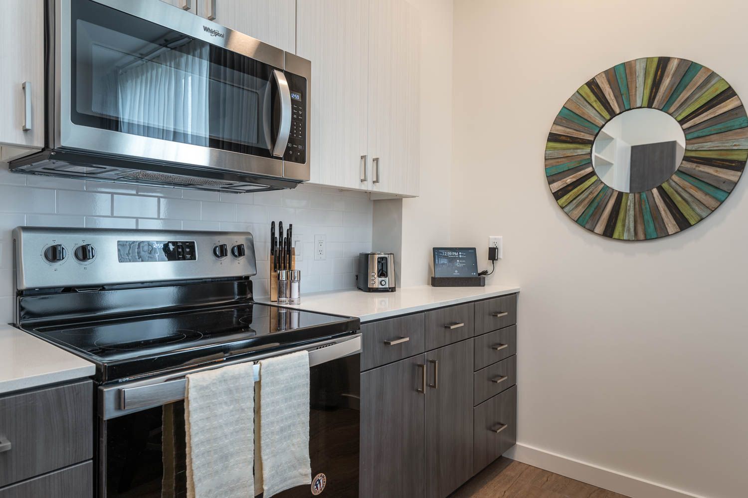 photo of kitchen with stainless steel appliances