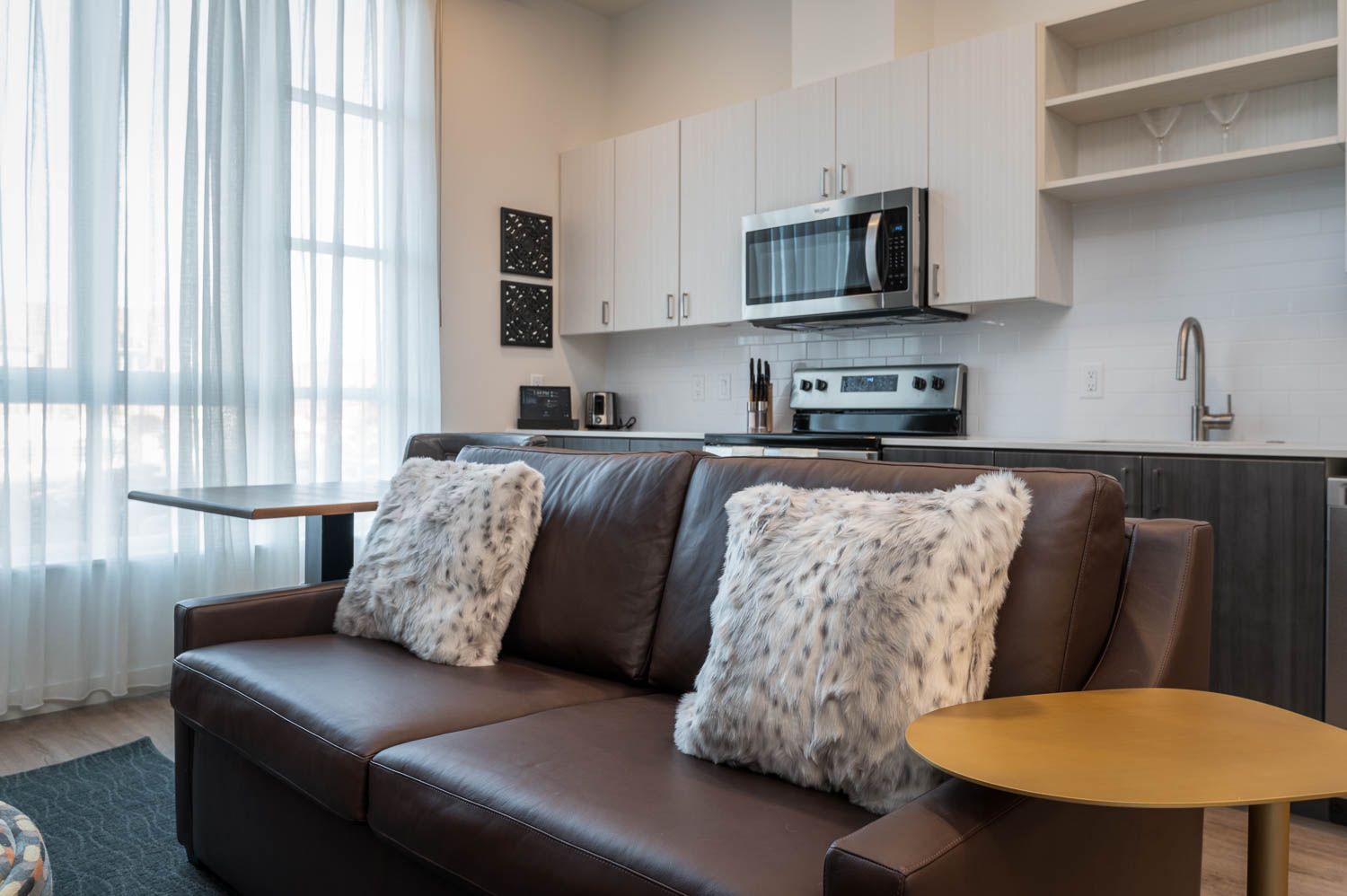 photo of brown leather couch